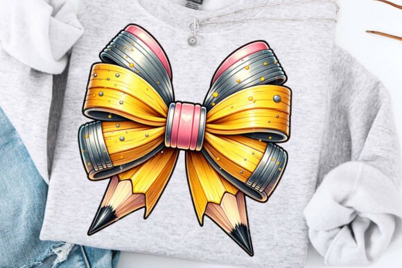 Charming Classroom Creations with the Coquette Pencil Bow PNG