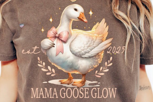 Coquette Goose Mama PNG: Capturing the Pregnancy Glow
