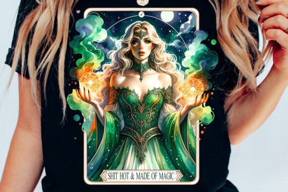 Enchanting Designs: The Magic Green Witch Tarot Card PNG Aesthetic