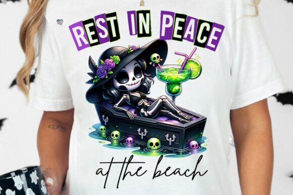 Gothic Summer Vibes: The RIP Skeleton Beach PNG Coffin Floaty