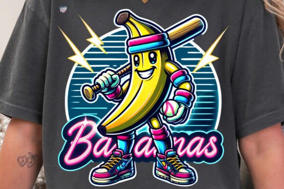 Lets Go Bananas Funny Baseball PNG: A Playful Design Asset