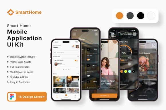 Smart Home UI Kit: 18 Templates to Launch Your App Faster