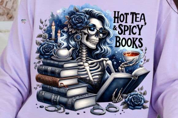 Spooky Reads & Cozy Vibes: The Hot Tea Spicy Books PNG