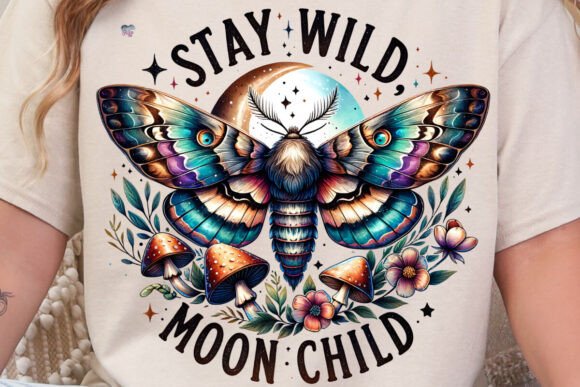 Stay Wild Moon Child: Lunar Moth & Moon Clipart for Creators
