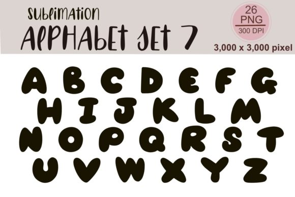 Sublimation Alphabet Set 7: Bold, Black Typography for Impact