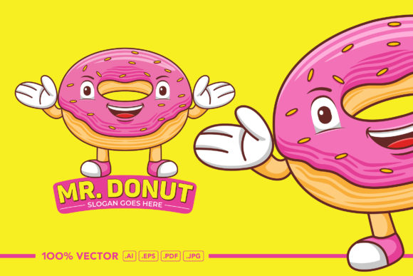 Sweeten Your Brand: The Donut Mascot Logo Vector Graphic