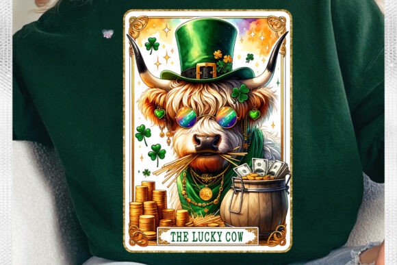 The Lucky Cow Tarot Card PNG: A Unique St. Patrick's Design Asset