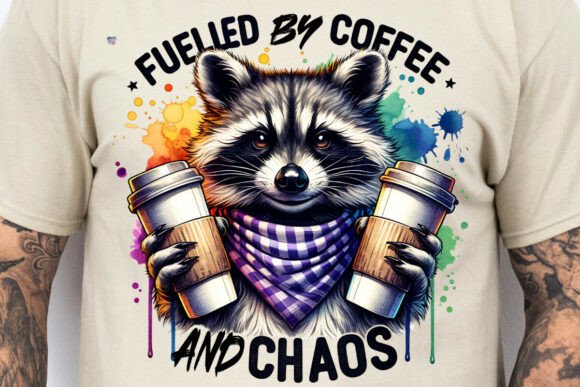 The Rad Dad Raccoon: Unleashing Coffee Chaos in Your Designs