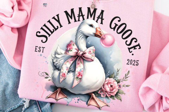 Whimsical Silly Mama Goose PNG for Mother's Day Projects